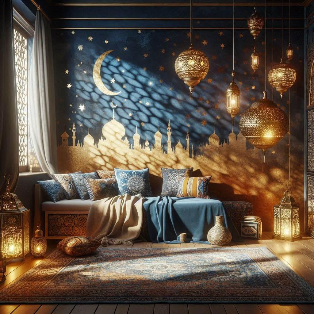 Une chambre d'enfant inspirée des contes des Mille et Une Nuits, imprégnée de la magie de l'Orient avec des détails enchanteurs.