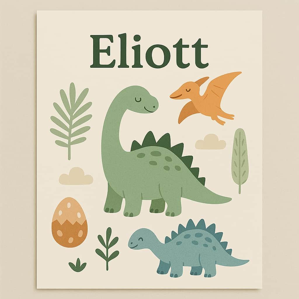 Affiche personnalisee avec le prenom eliott