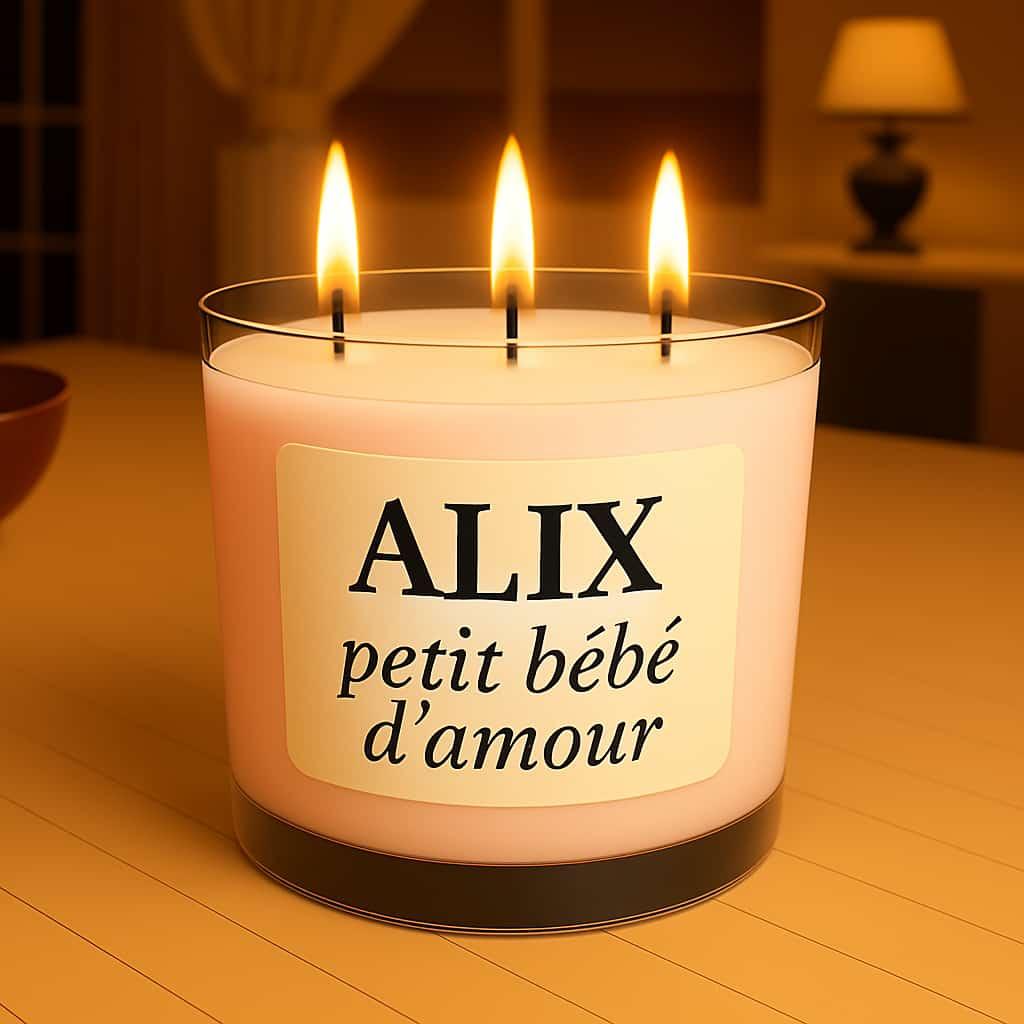 Bougie personnalisee avec le prenom alix