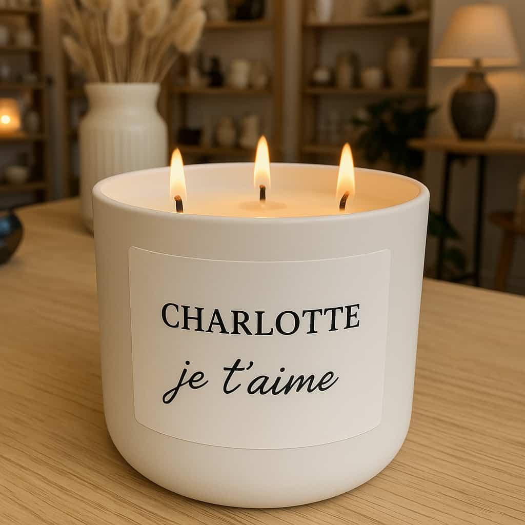 Bougie personnalisee avec le prenom charlotte je t aime