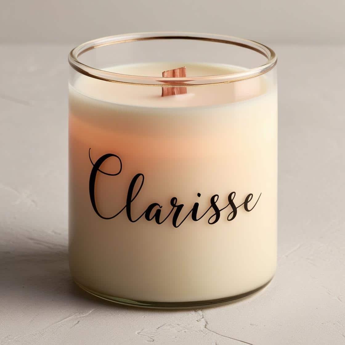Bougie personnalisee avec le prenom clarisse