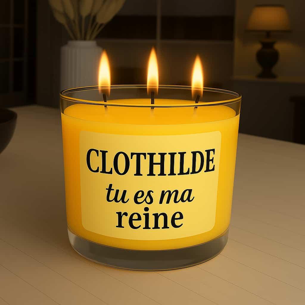 Bougie personnalisee avec le prenom clothilde
