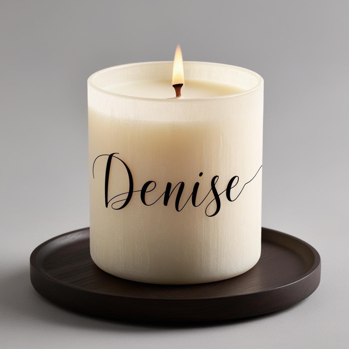 Bougie personnalisee avec le prenom denise