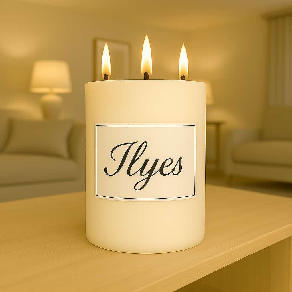 Bougie personnalisee avec le prenom ilyes
