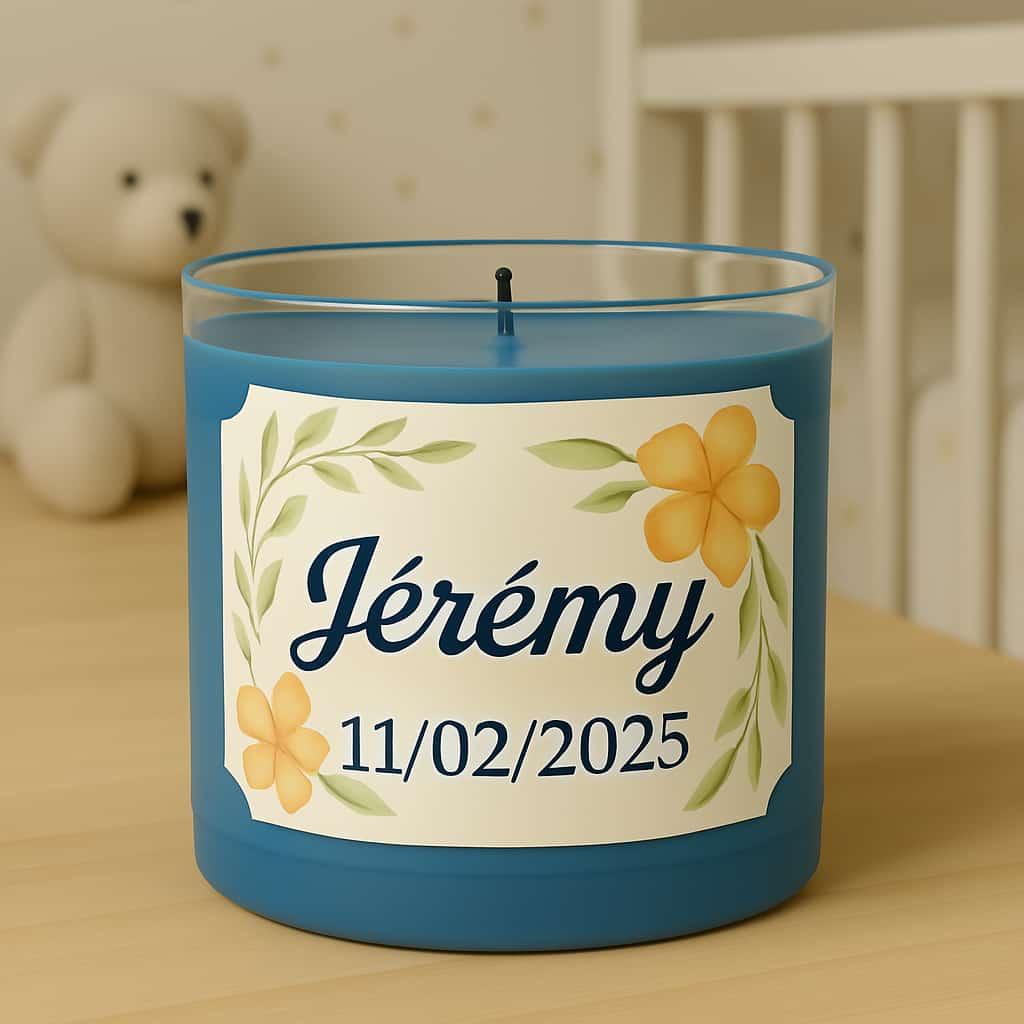 Bougie personnalisee avec le prenom jeremy