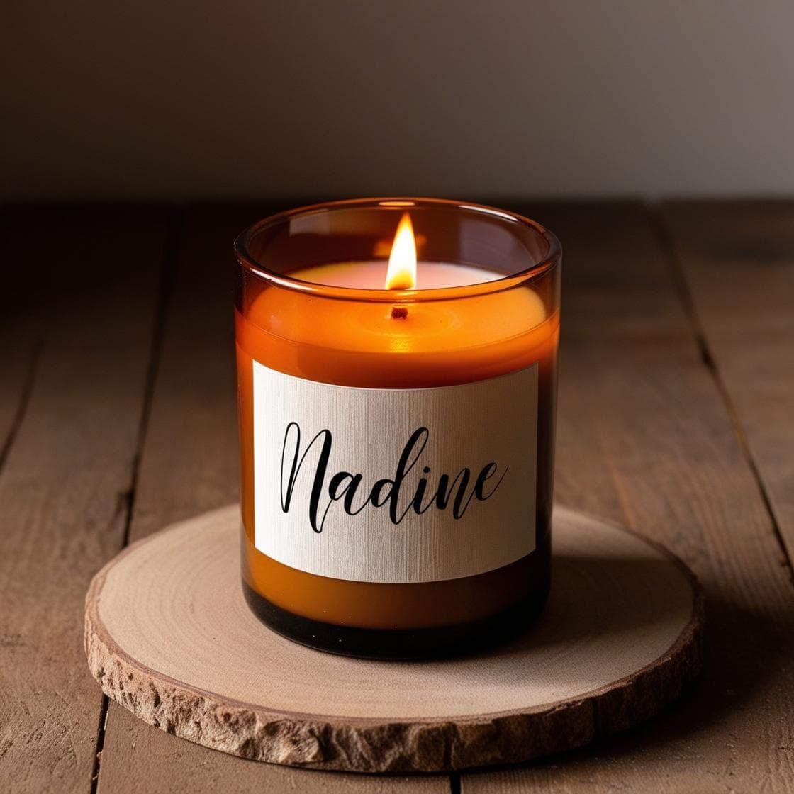 Bougie personnalisee avec le prenom nadine