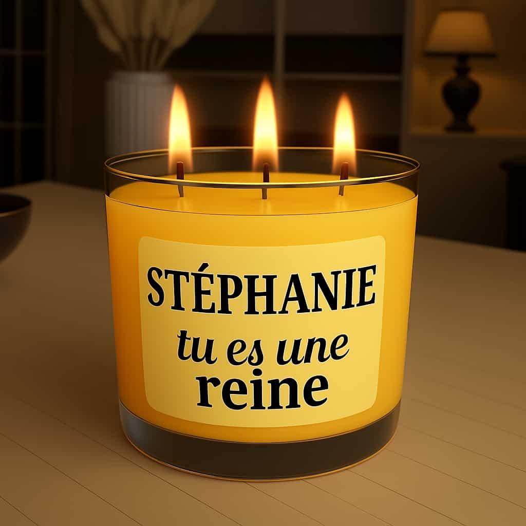 Bougie personnalisee avec le prenom stephanie