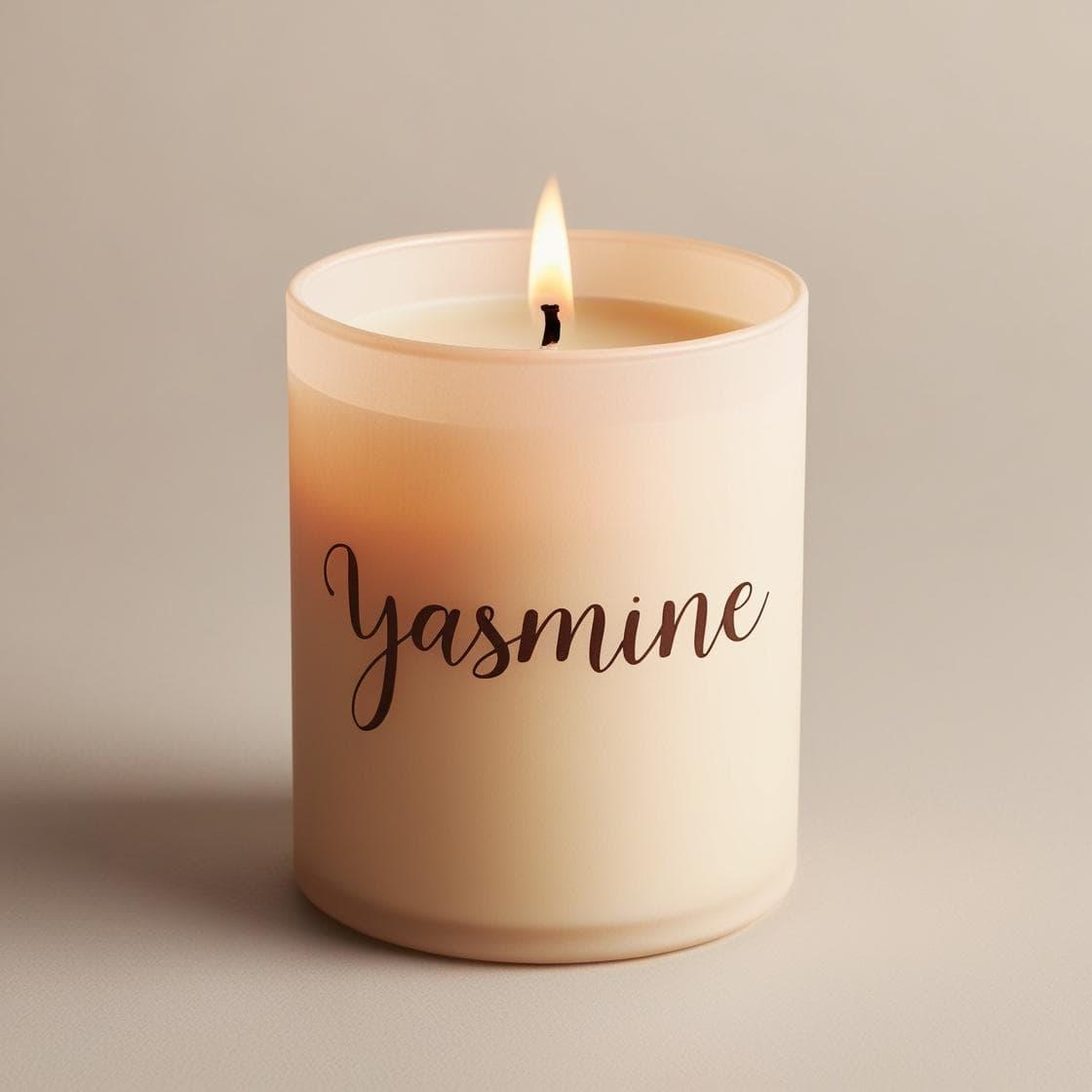 Bougie personnalisee avec le prenom yasmine