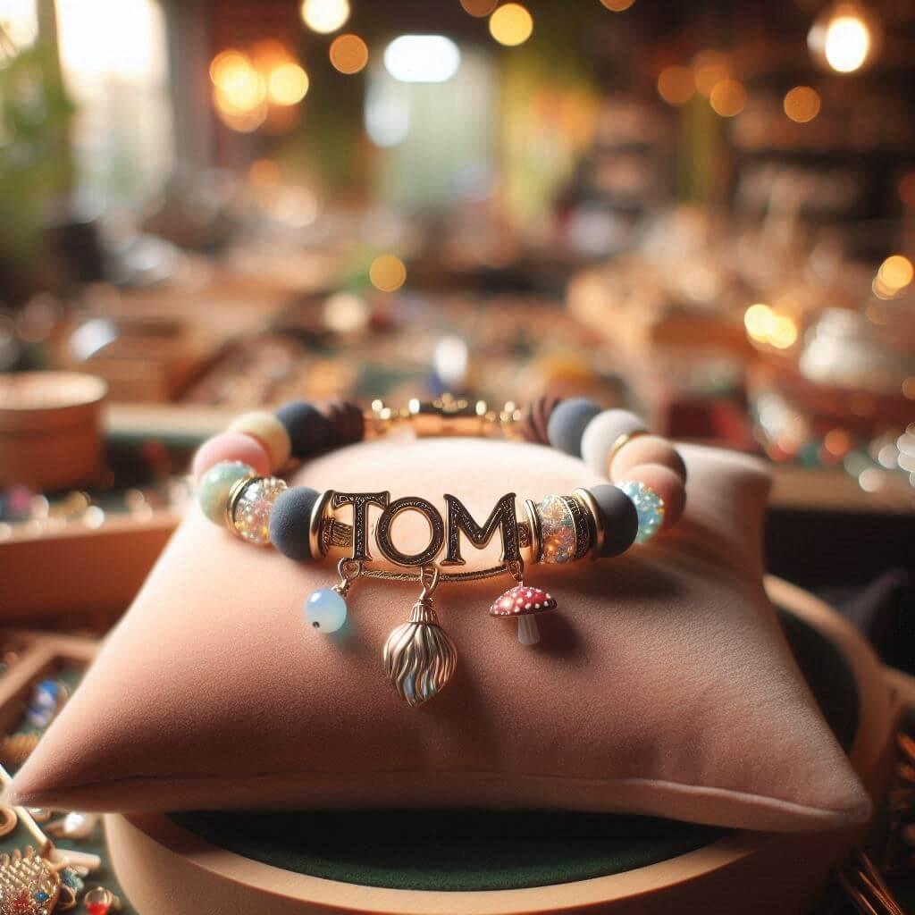 Bracelet personnalise avec le prenom tom