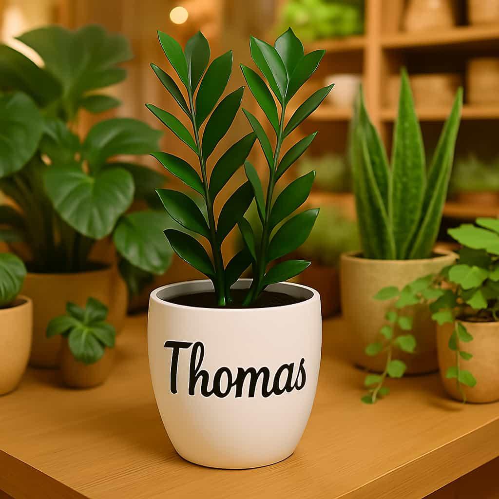 Cache pot personnalise avec le prenom thomas