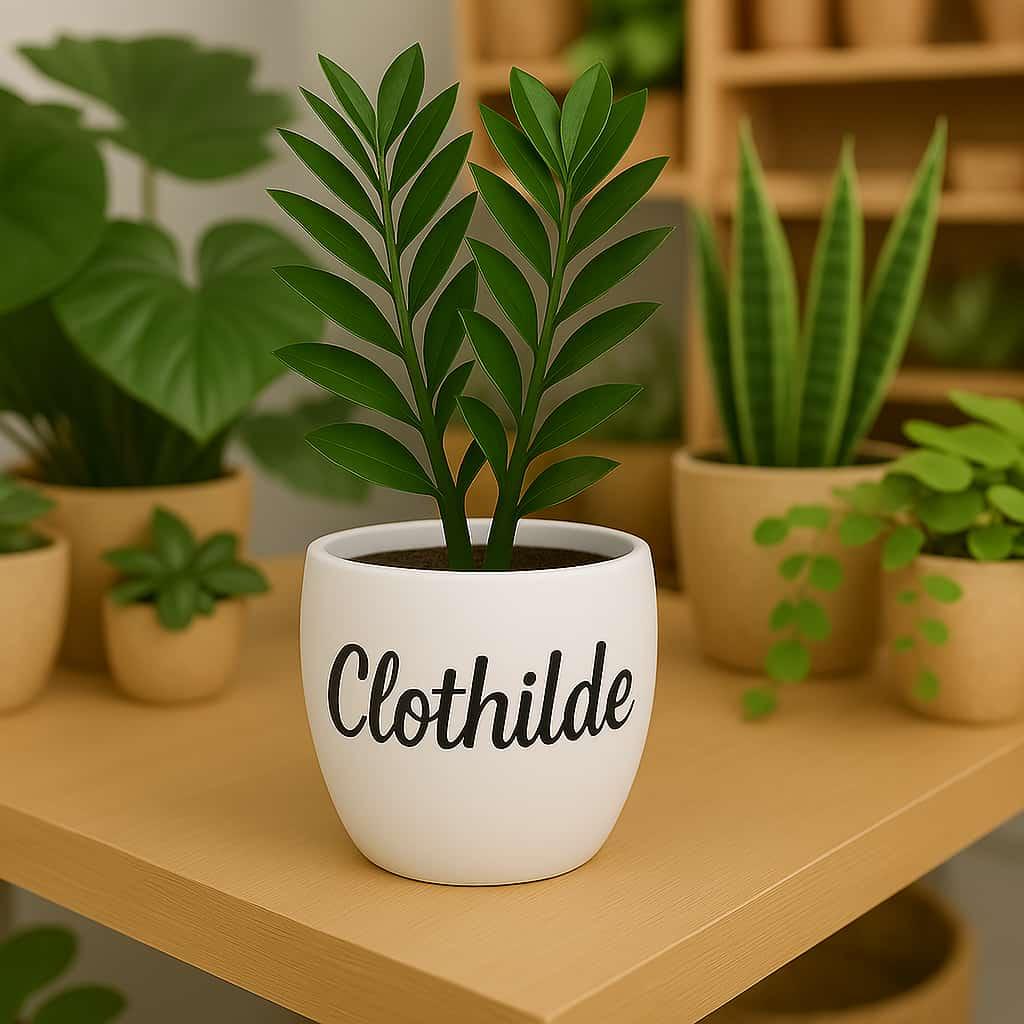 Cache pot pour plante personnalisee avec le prenom clothilde