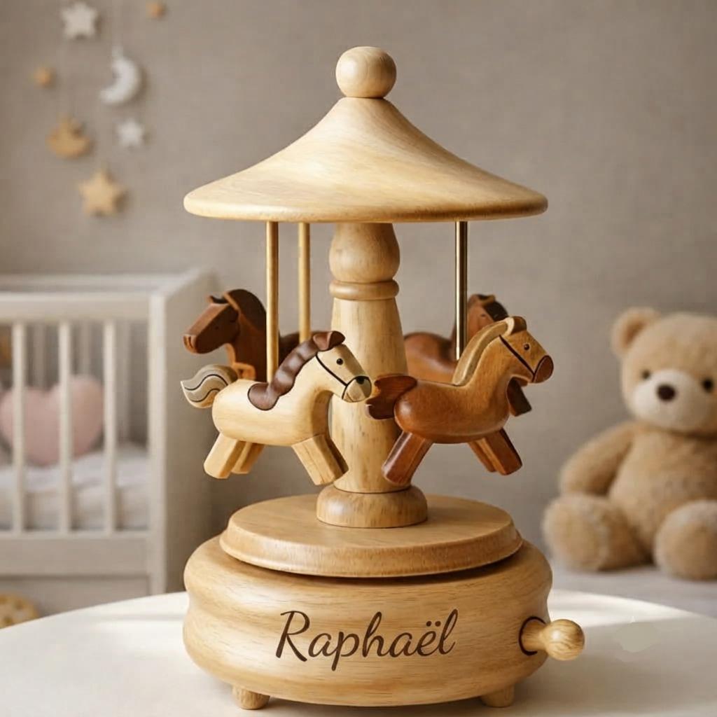 Carrousel musical personnalisé avec le prénom Raphaël