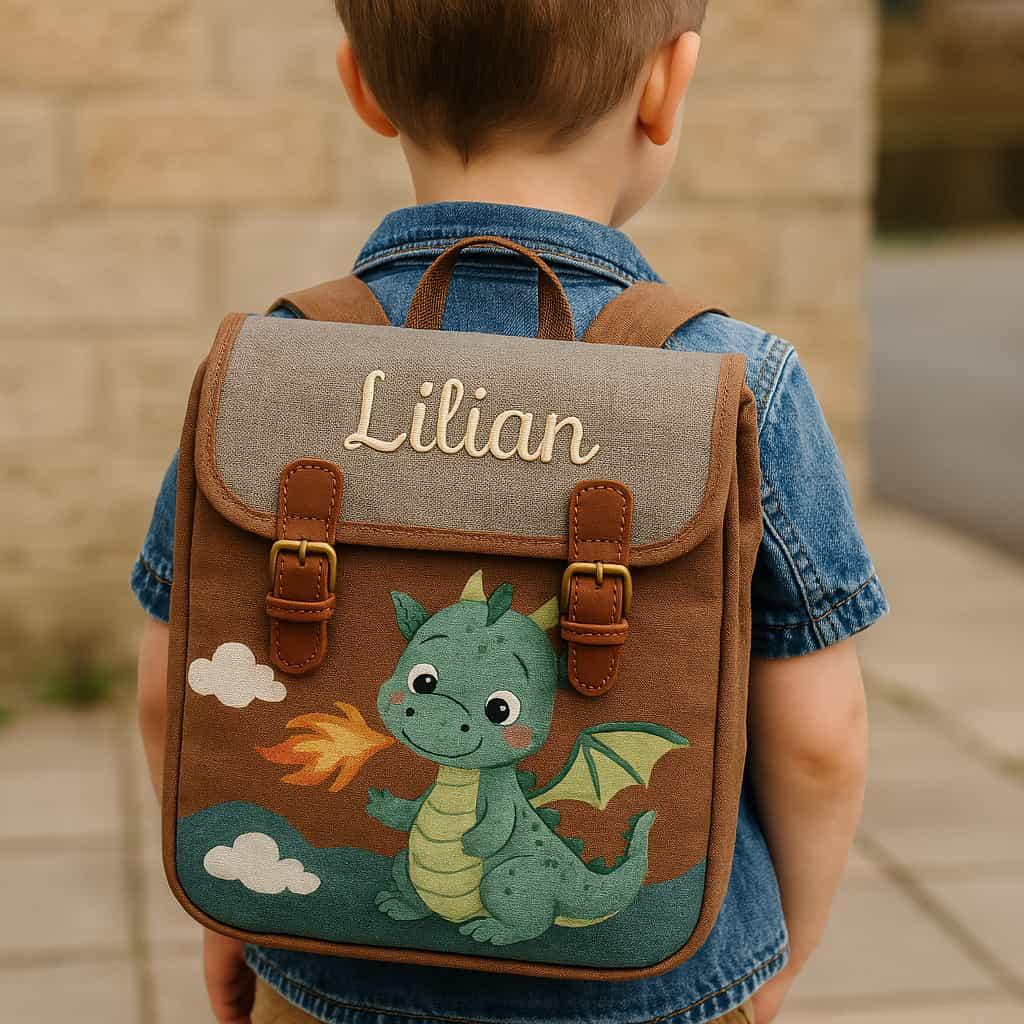 Cartable avec le prenom lilian theme dragon