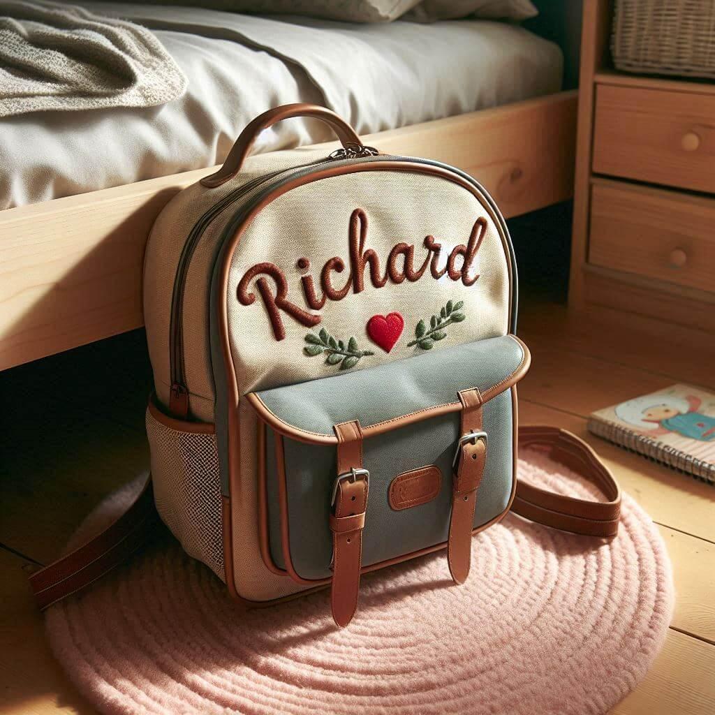 Cartable d enfant personalise avec le prenom richard 1