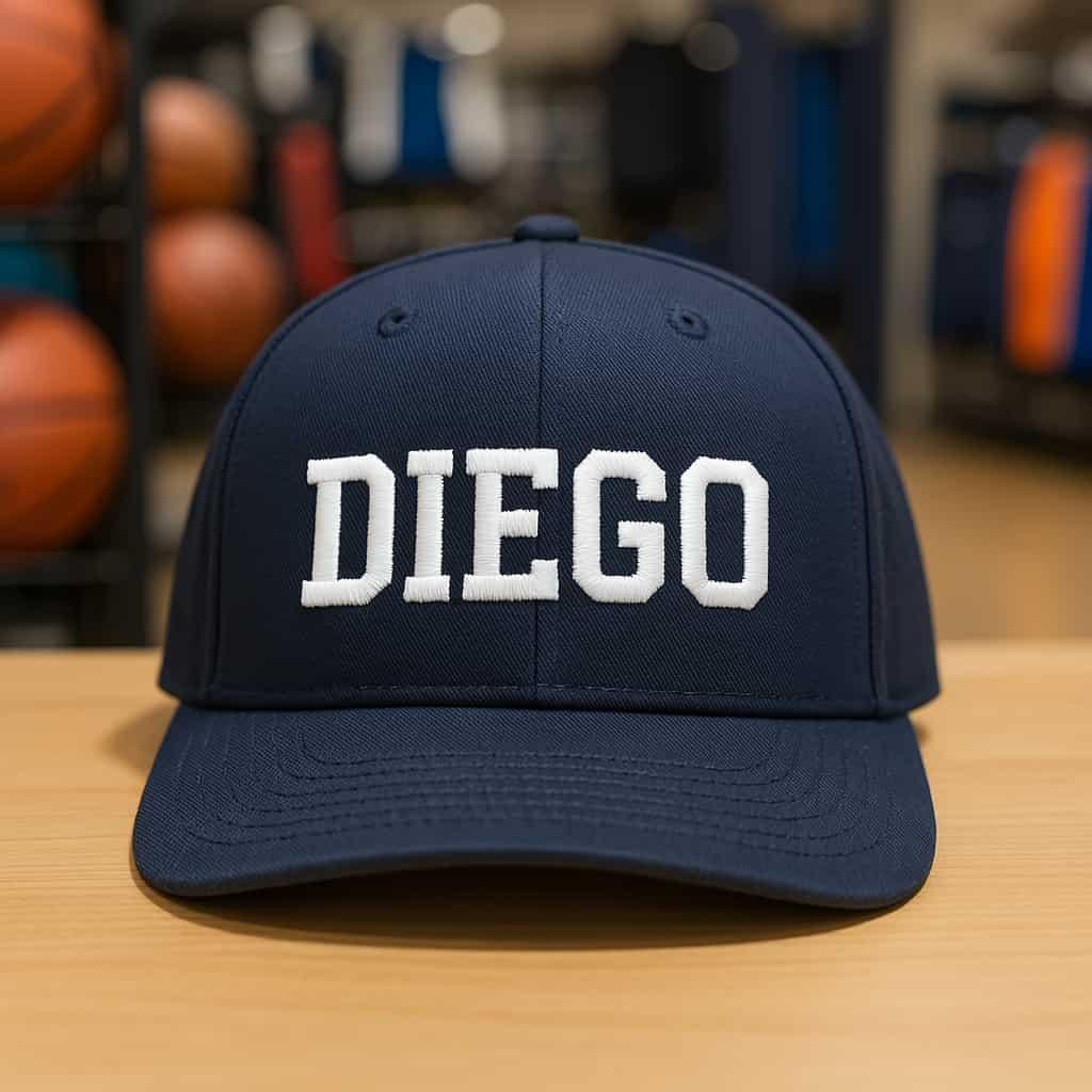 Casquette personnalisee avec le prenom diego couleur bleu marine