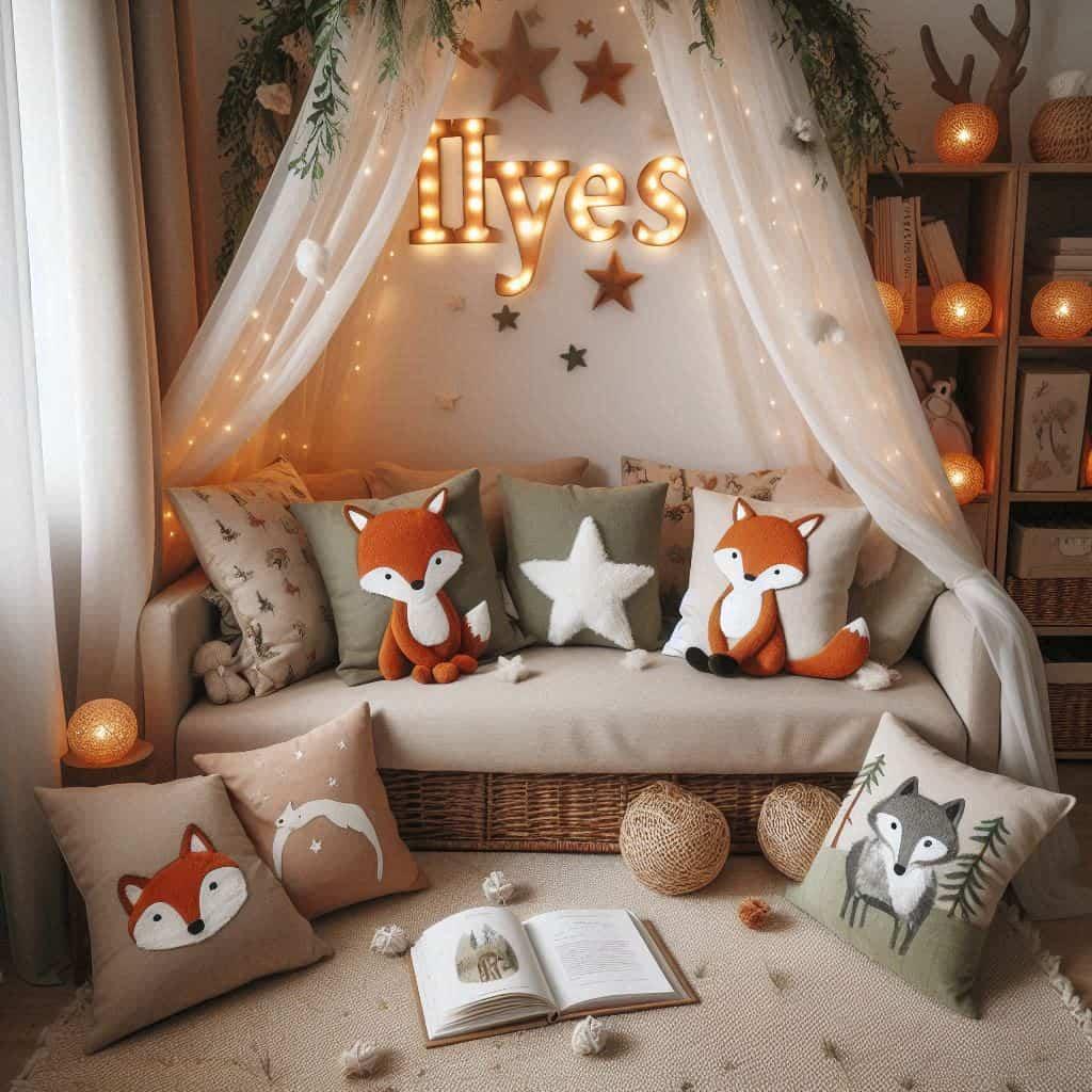 Chambre animaux de la foret prenom ilyes deco magique et naturelle