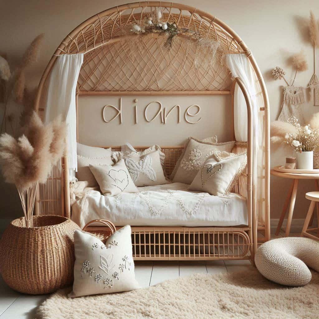 Chambre boheme chic personnalise avec le prenom diane