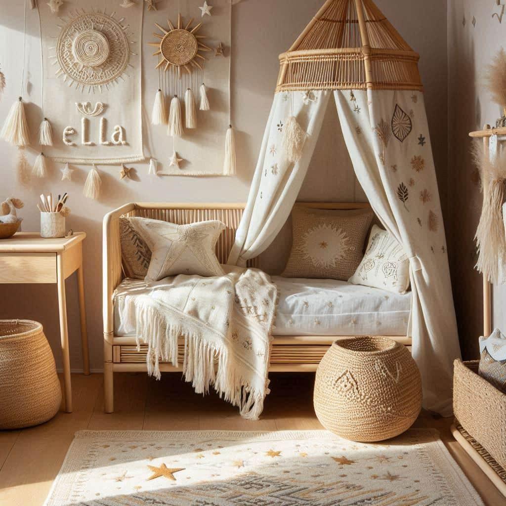 Chambre boheme personnalisee avec le prenom ella