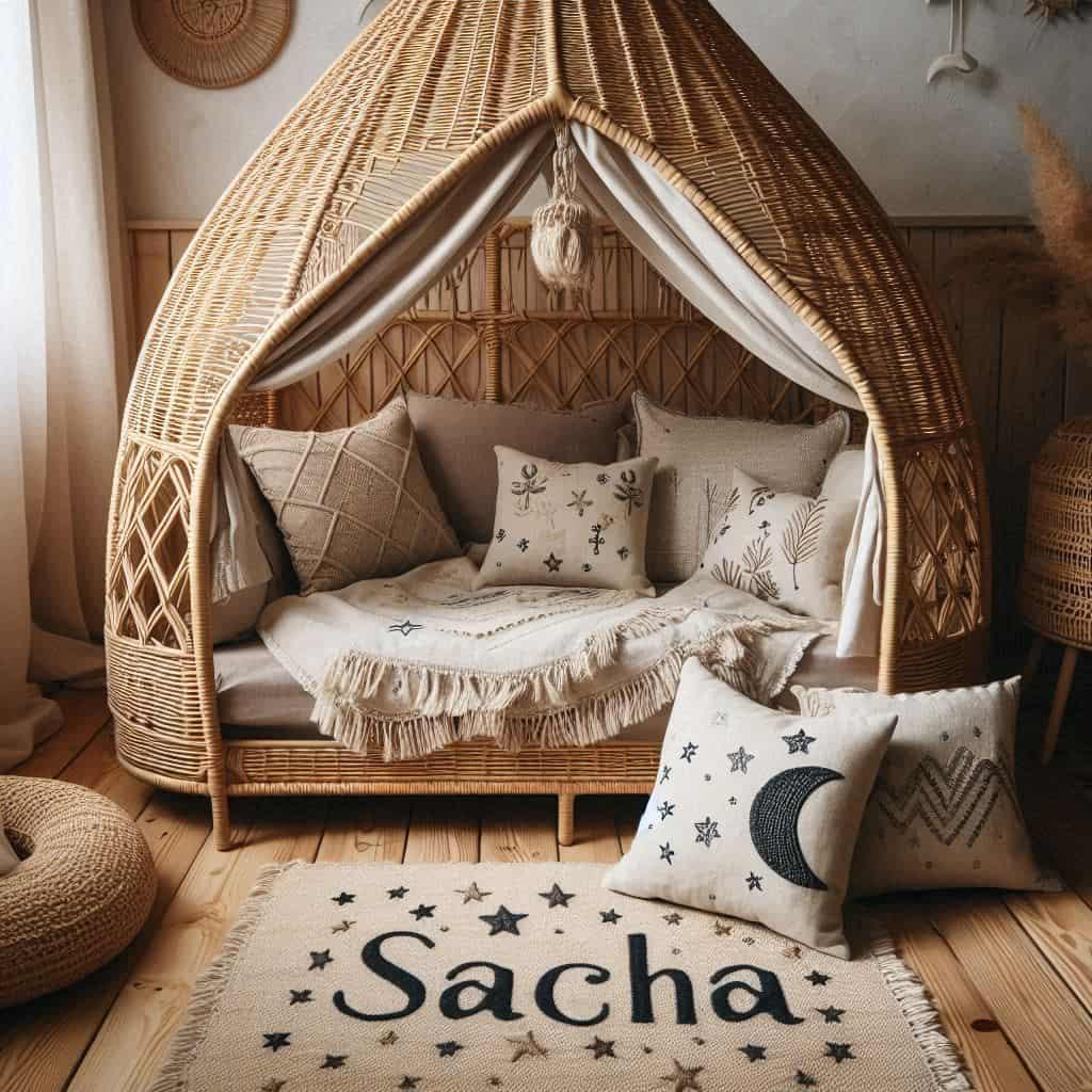 Chambre boheme personnalisee avec le prenomm sacha