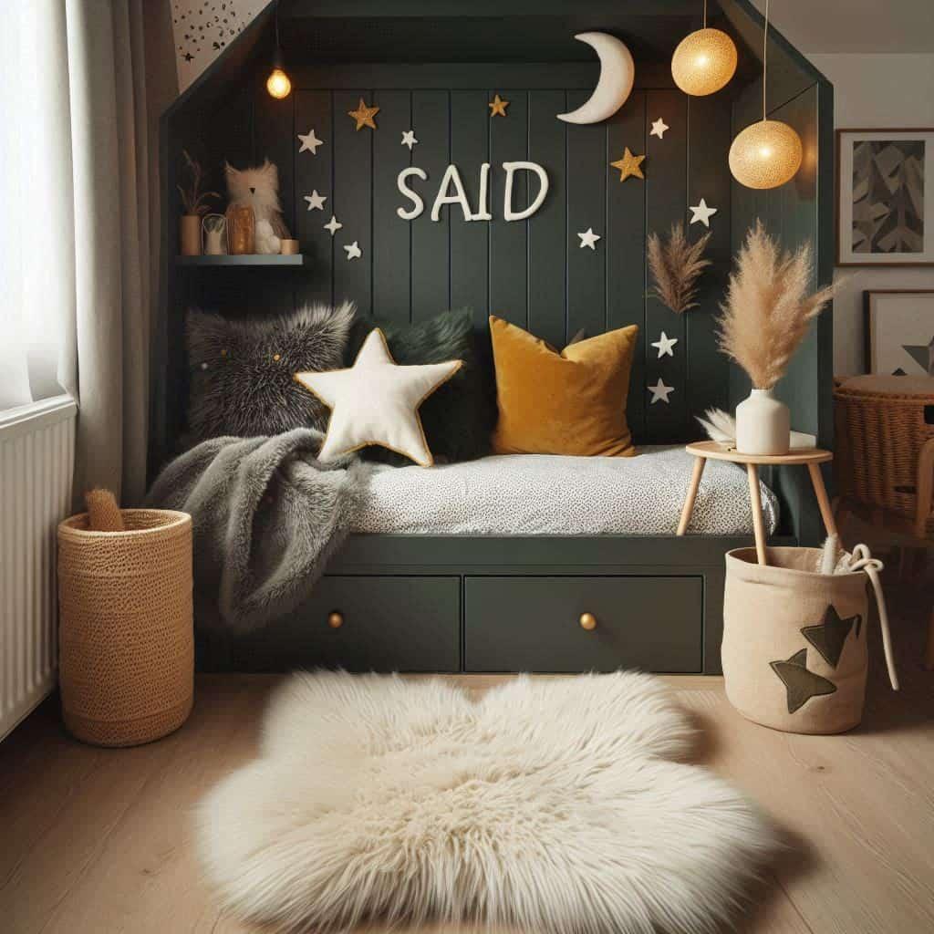 Chambre cocooning lit cabane personnalisee avec le nom said