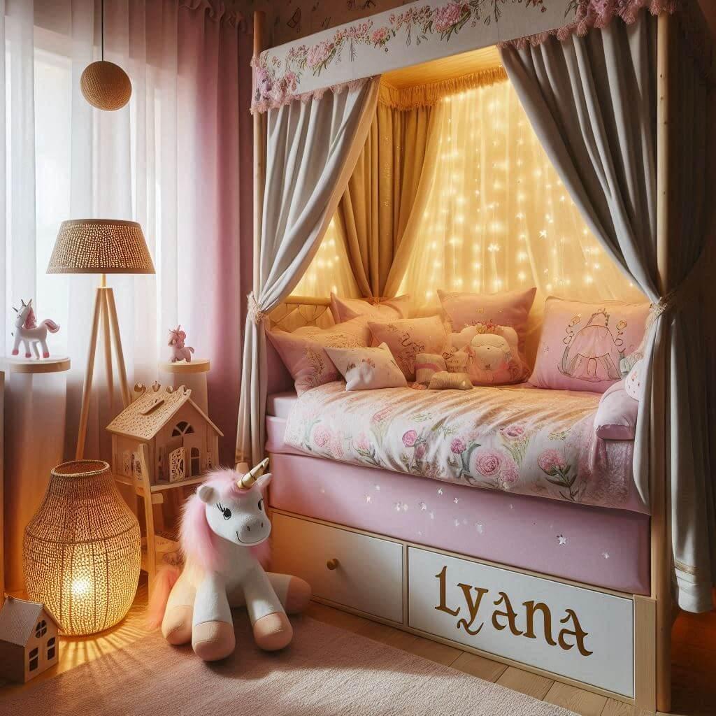 Chambre de princesse avec le prenom lyana