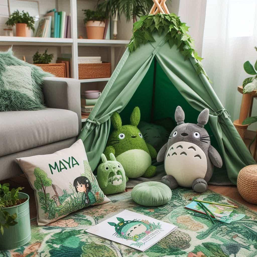 Chambre decoration totoro personnalise avec le nom de maya