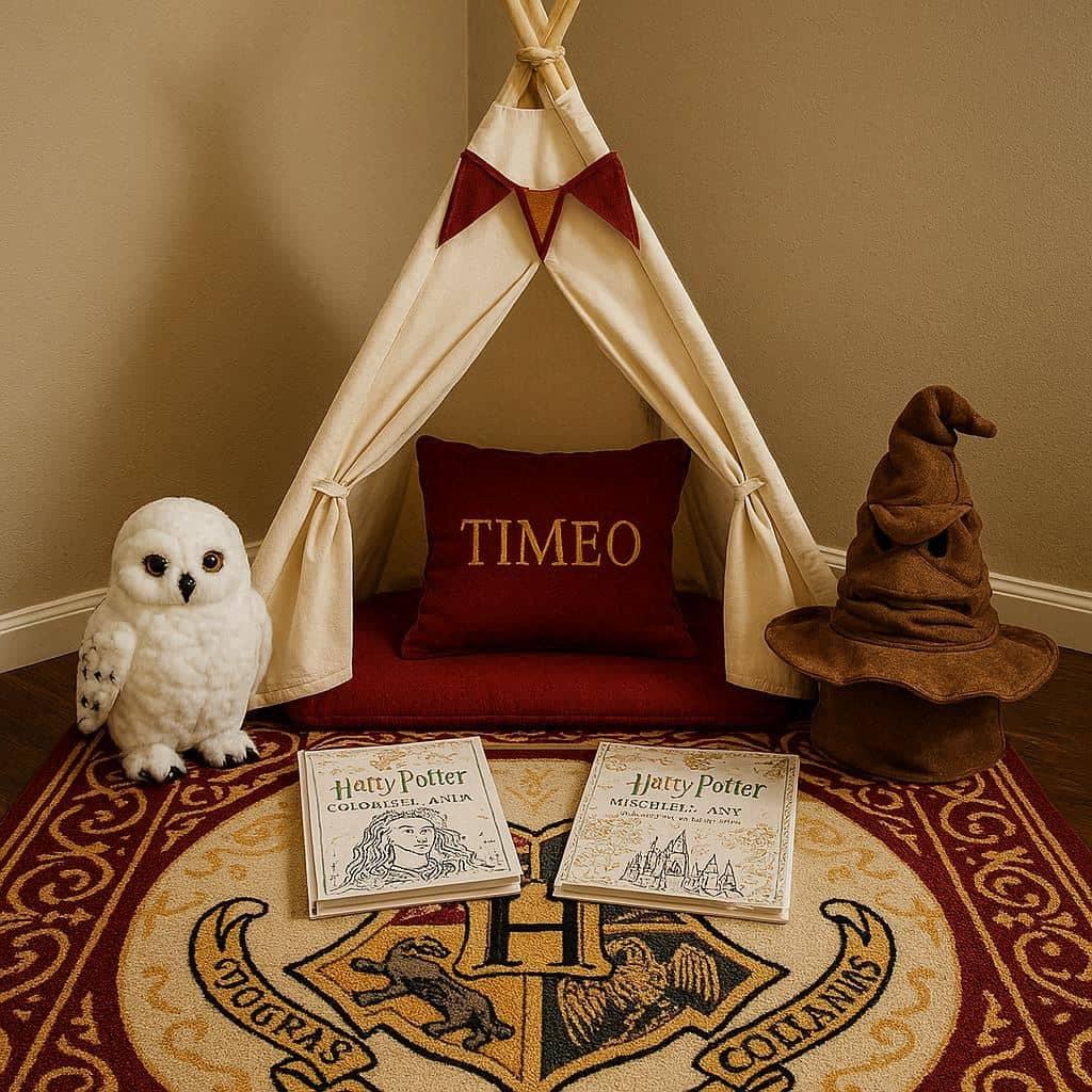 Chambre enfant coin detente prenom timeo theme film harry potter
