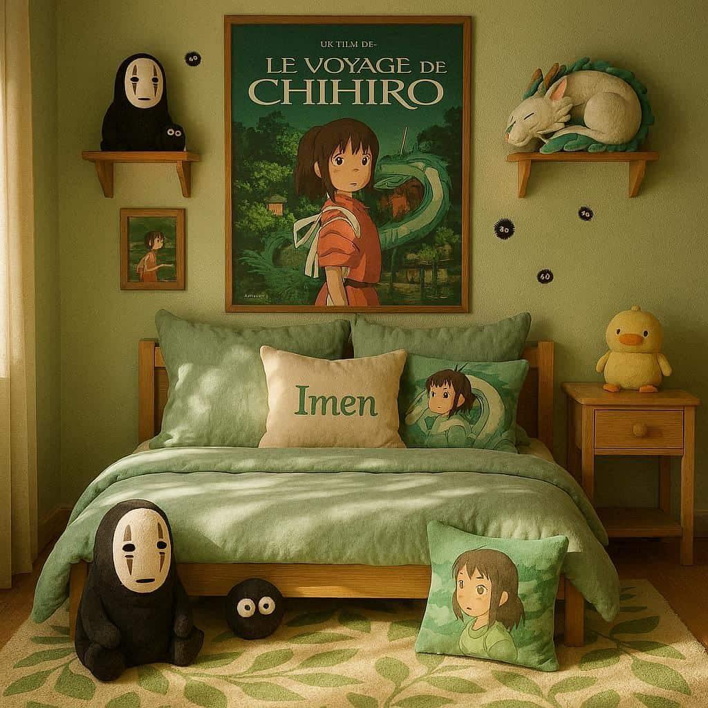 Chambre fille theme le voyage de chihiro prenom imen peluches du film