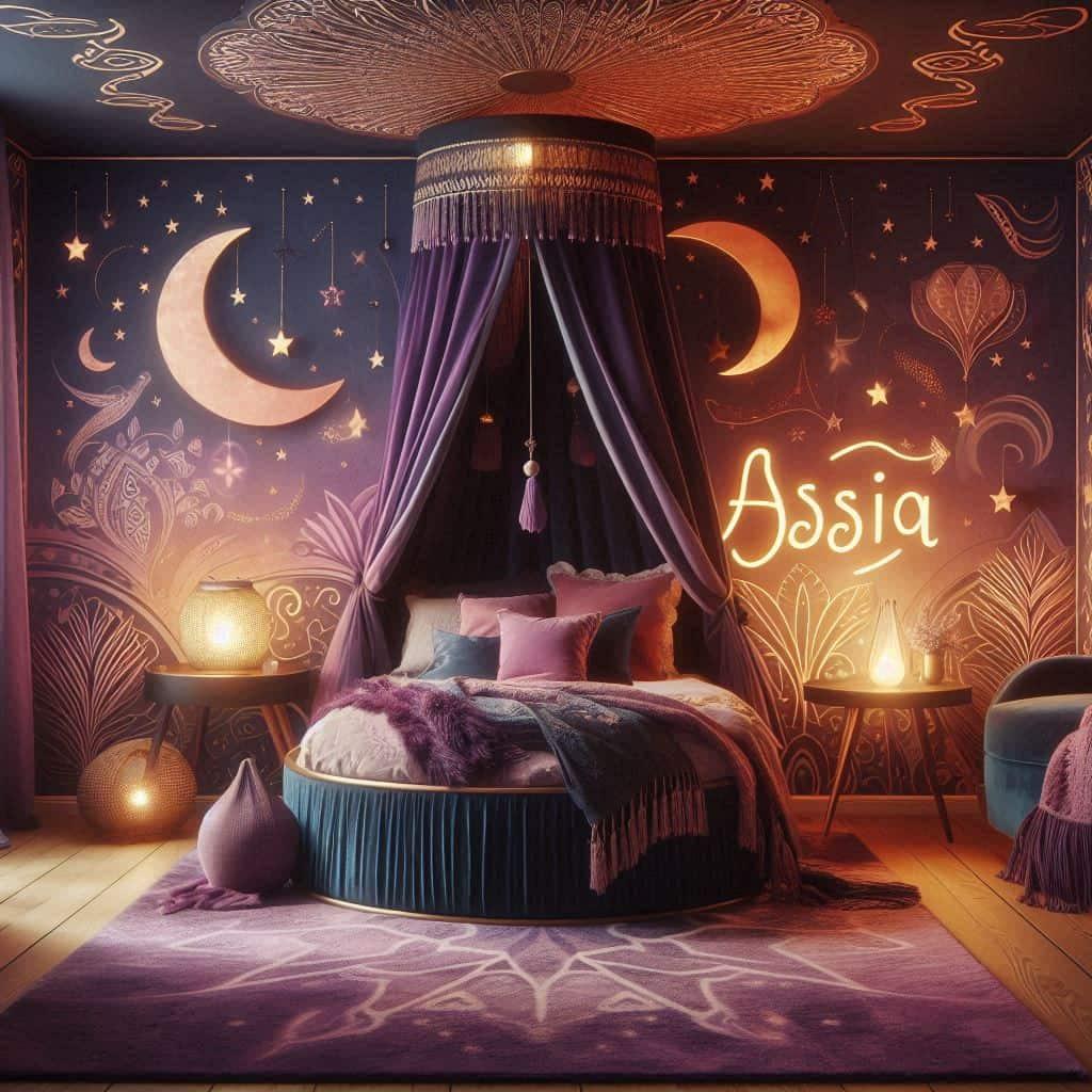 Chambre orientale feerique personnalisee avec le prenom assia