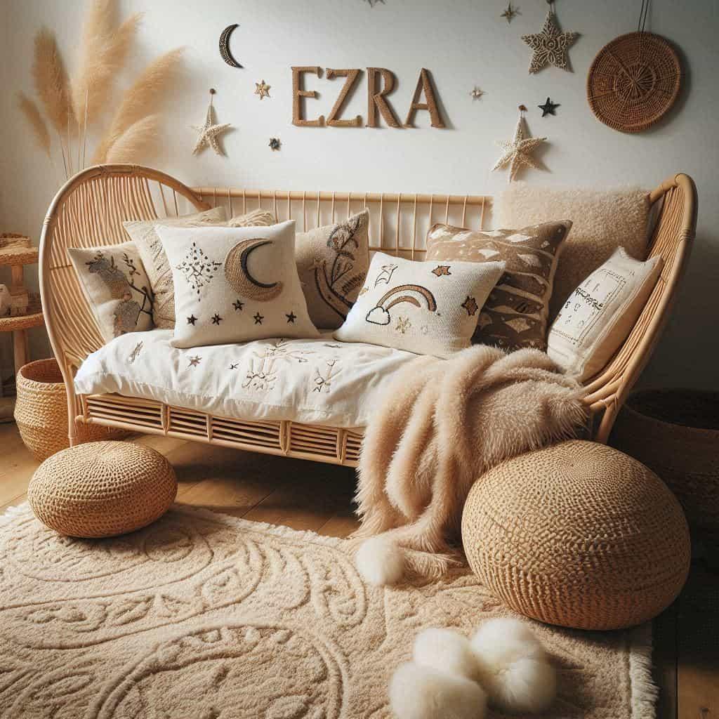 Chambre rotin tendance couleurs naturelles prenom ezra