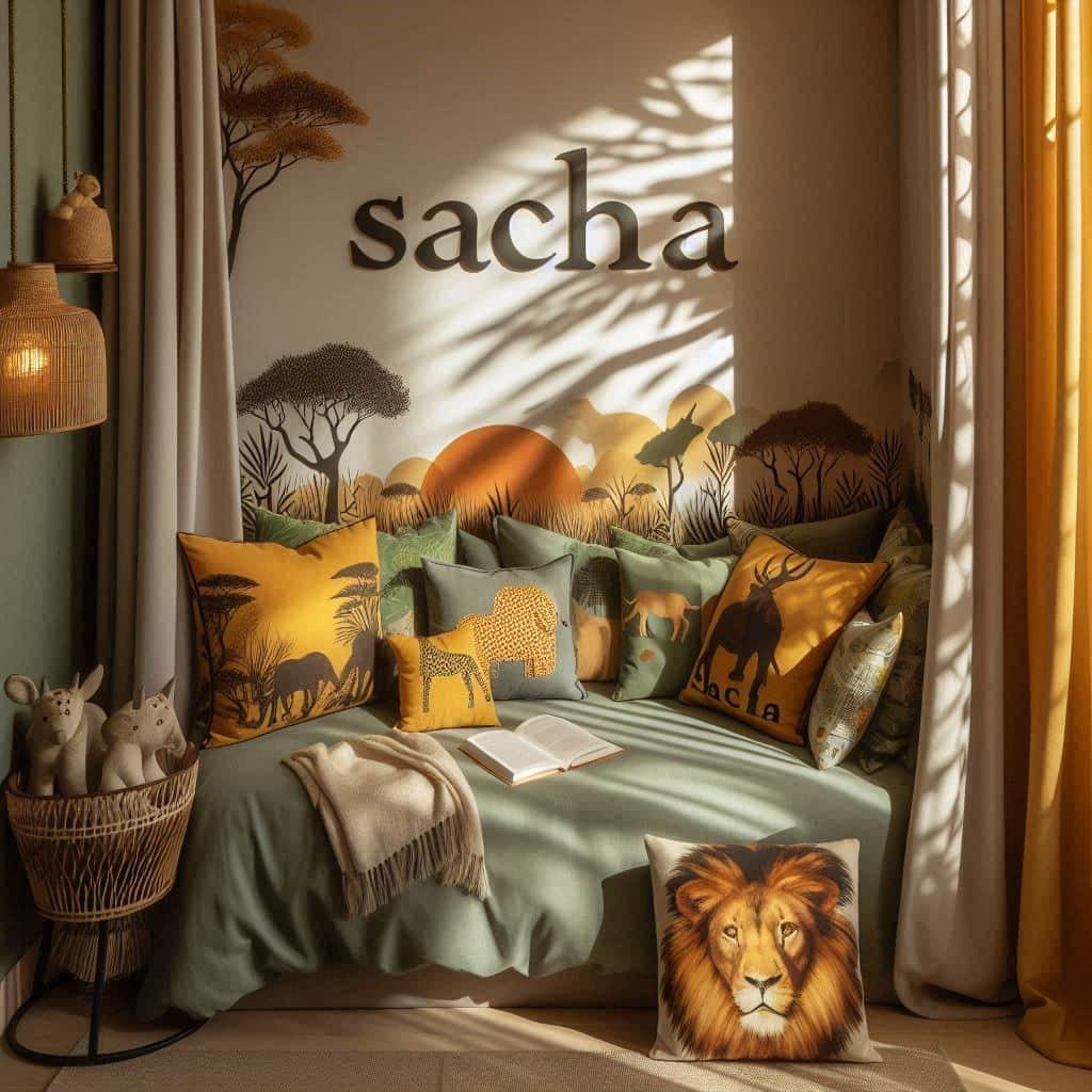 Chambre style africain personnalisee avec le nom sacha