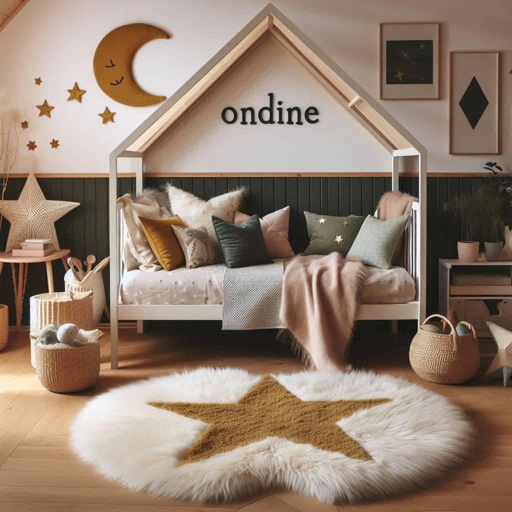 Charmante chambre de petite fille cocooning personnalisee avec le prenom ondine