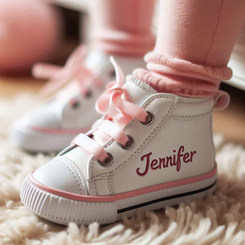 Chaussure pour petite fille personnalisees avec le prenom jennifer