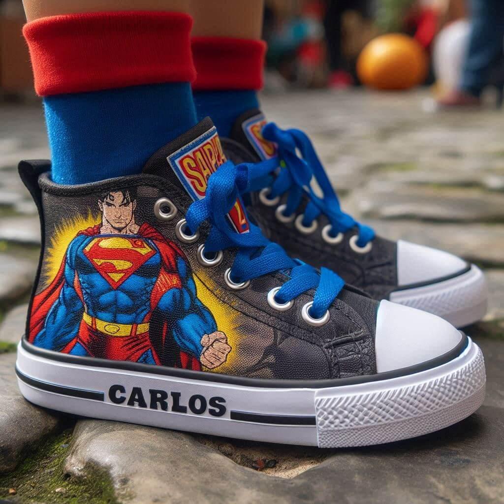 Chaussures baskets pour enfant avec le prenom carlos