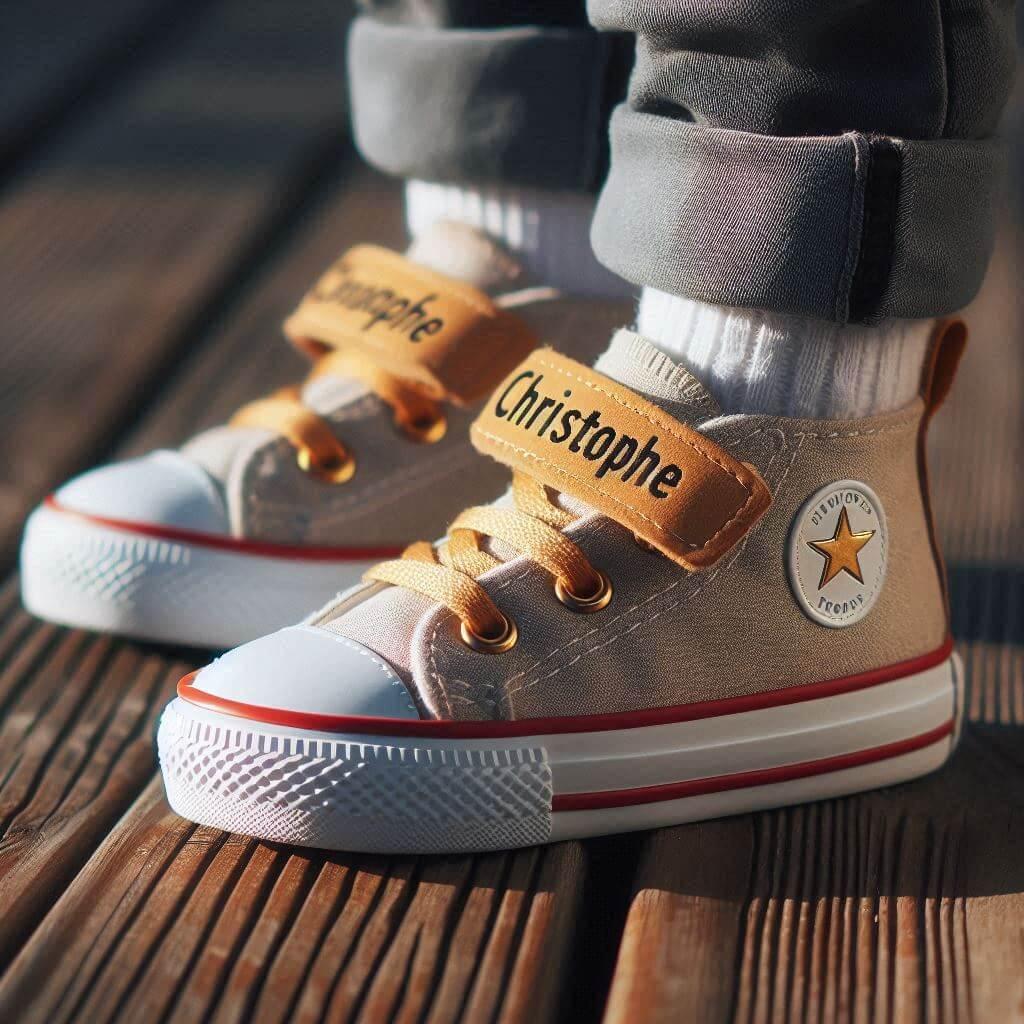 Chaussures baskets pour enfant avec le prenom christophe