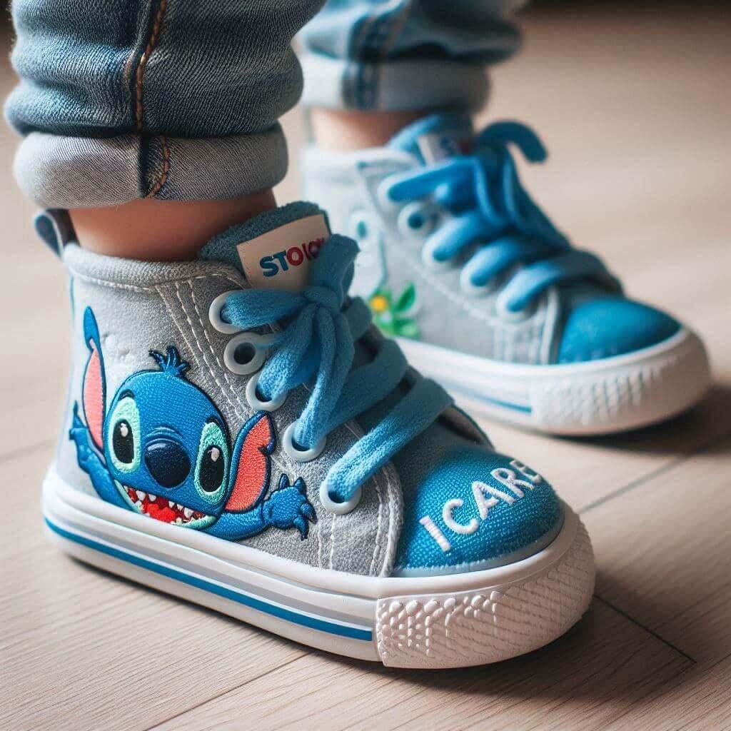 Chaussures baskets pour enfant avec le prenom icare theme stitch