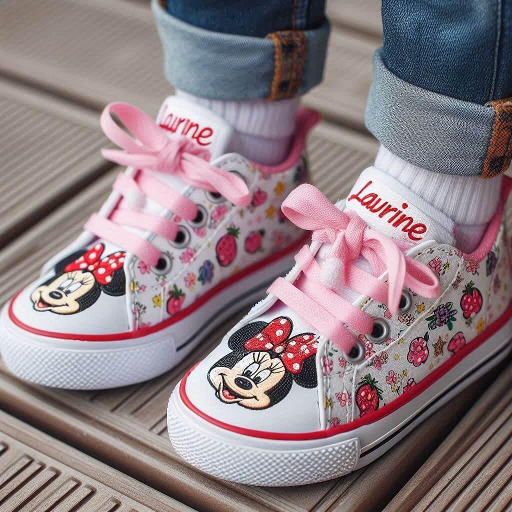 Chaussures baskets pour enfant avec le prenom laurine 1