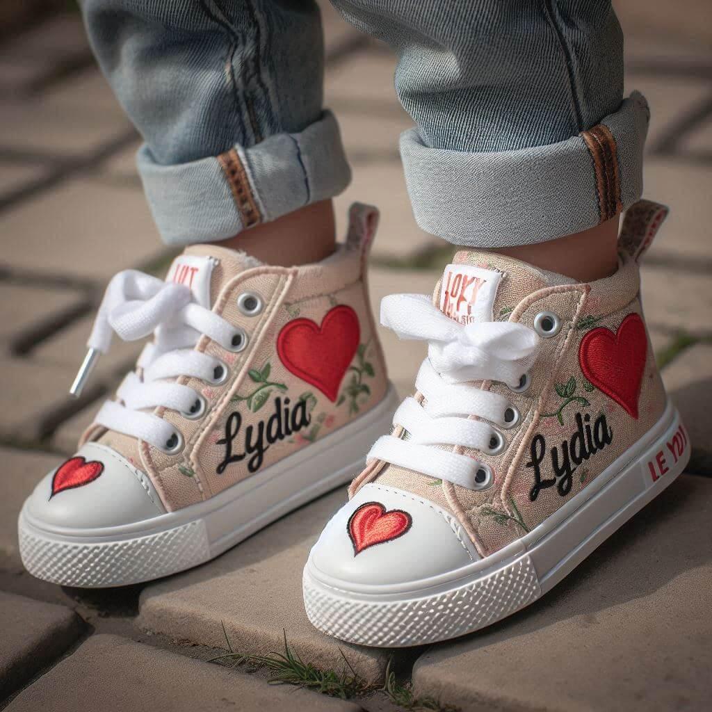 Chaussures baskets pour enfant avec le prenom lydia