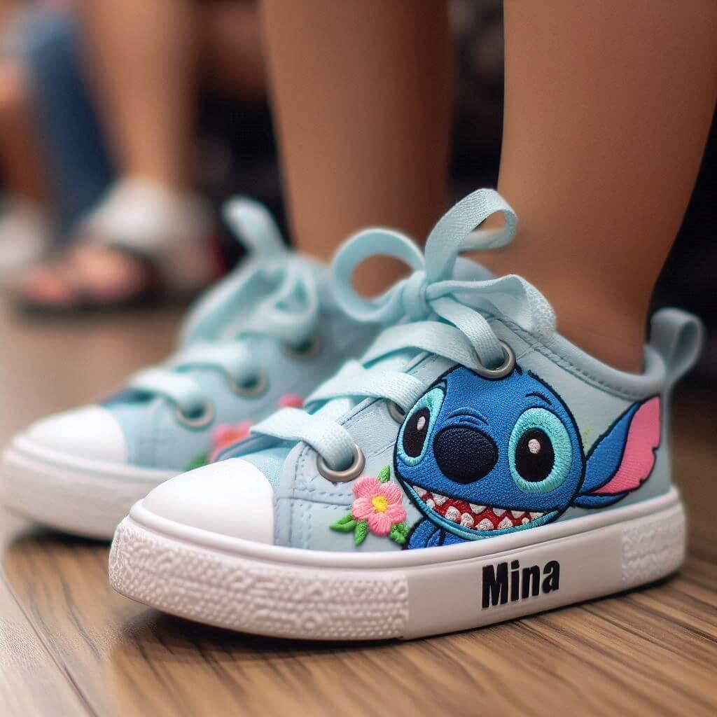 Chaussures baskets pour enfant avec le prenom mina