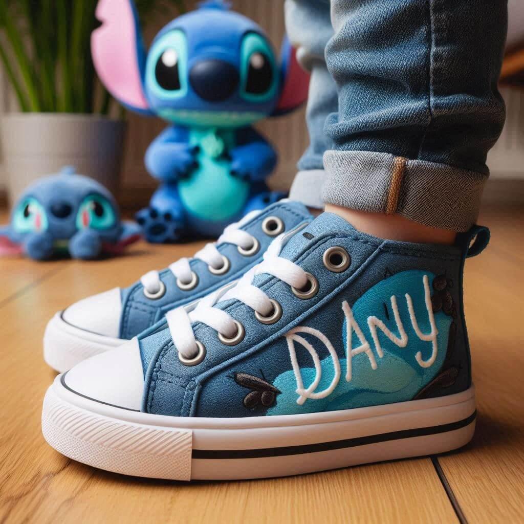 Chaussures baskets pour enfant avec prenom dany theme stitch