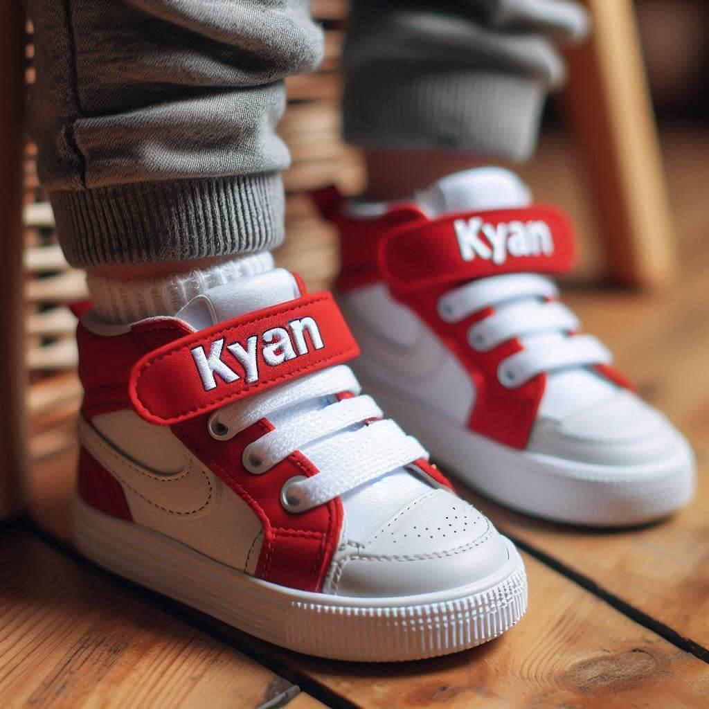 Chaussures personnalisees avec le prenom kyan pour garcon