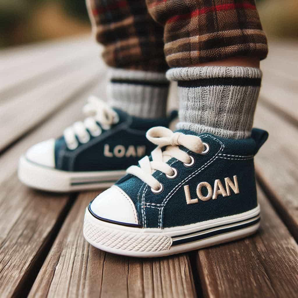 Chaussures personnalisees avec le prenom loan pour un enfant