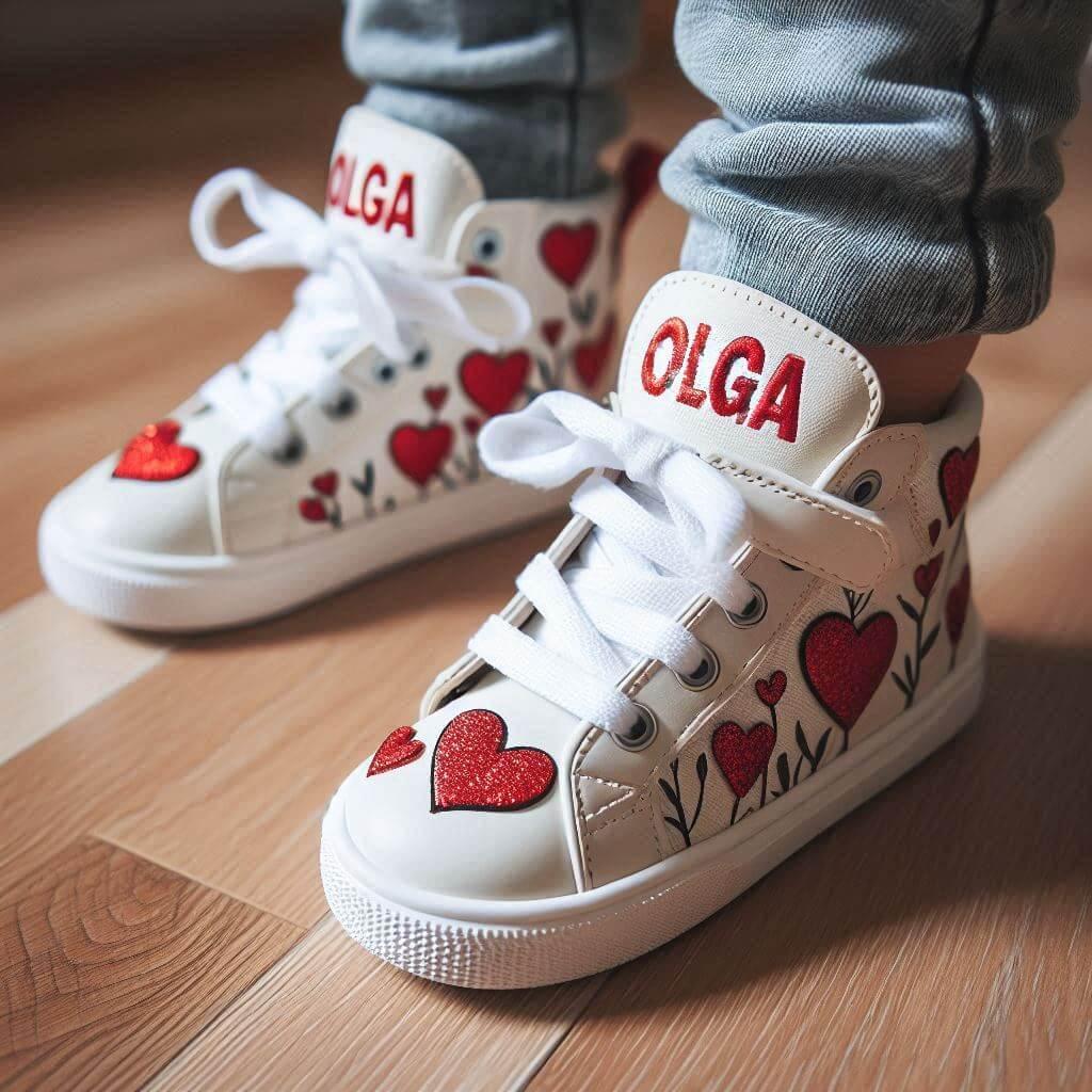 Chaussures personnalisees avec le prenom olga