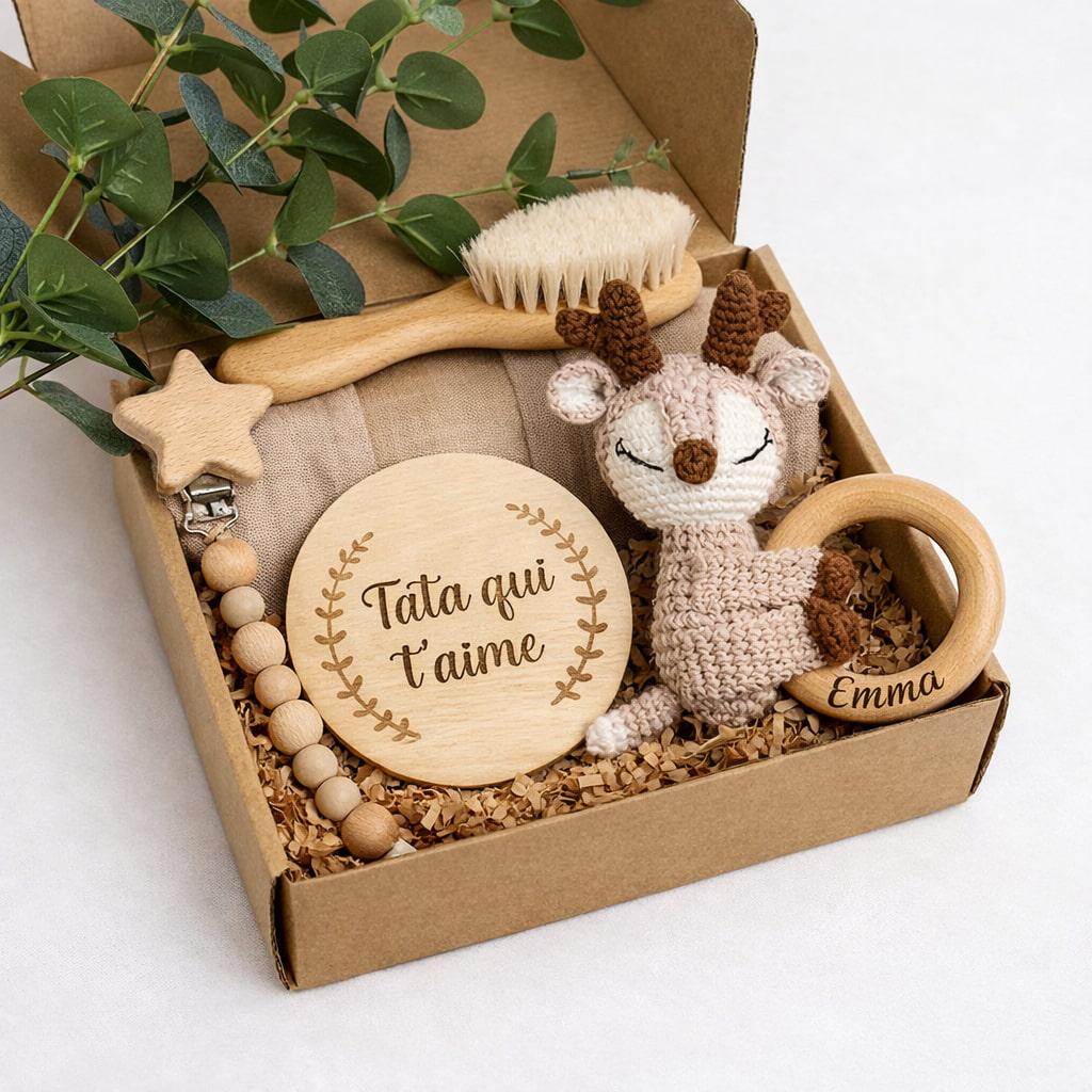 Coffret de naissance personnalisé Emma thème cerf