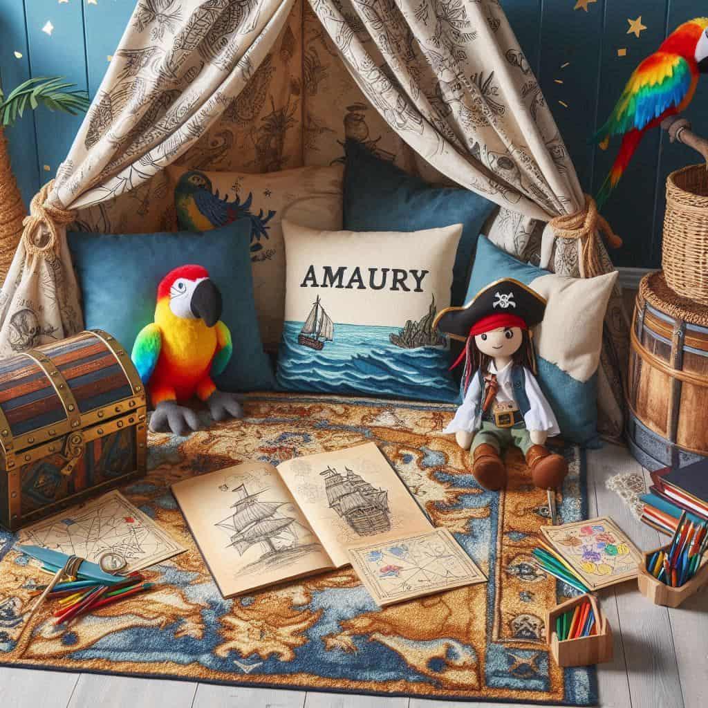 Coin lecture amaury chambre enfant theme pirate