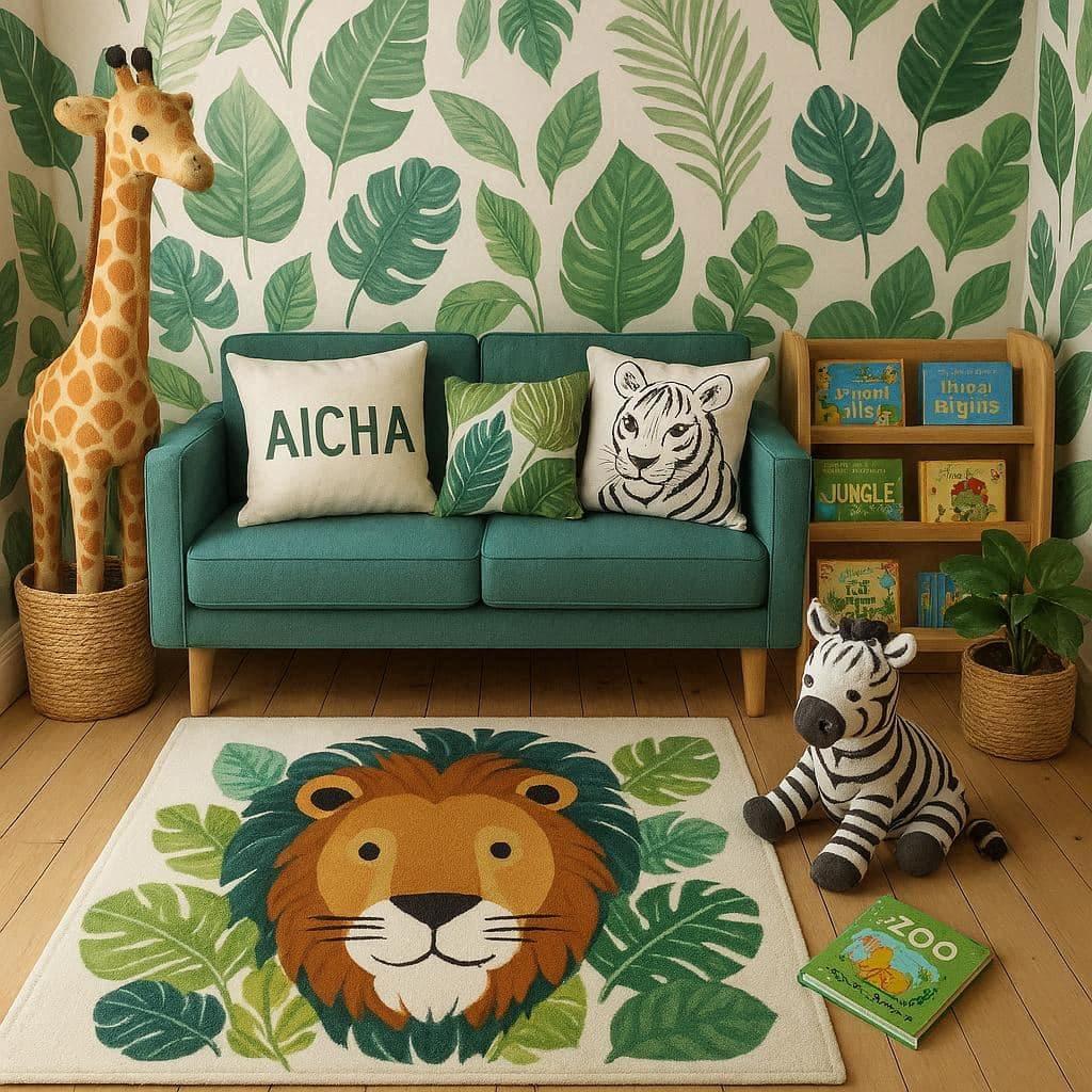 Coin lecture et jeu pour enfant theme animaux de la foret prenom aicha