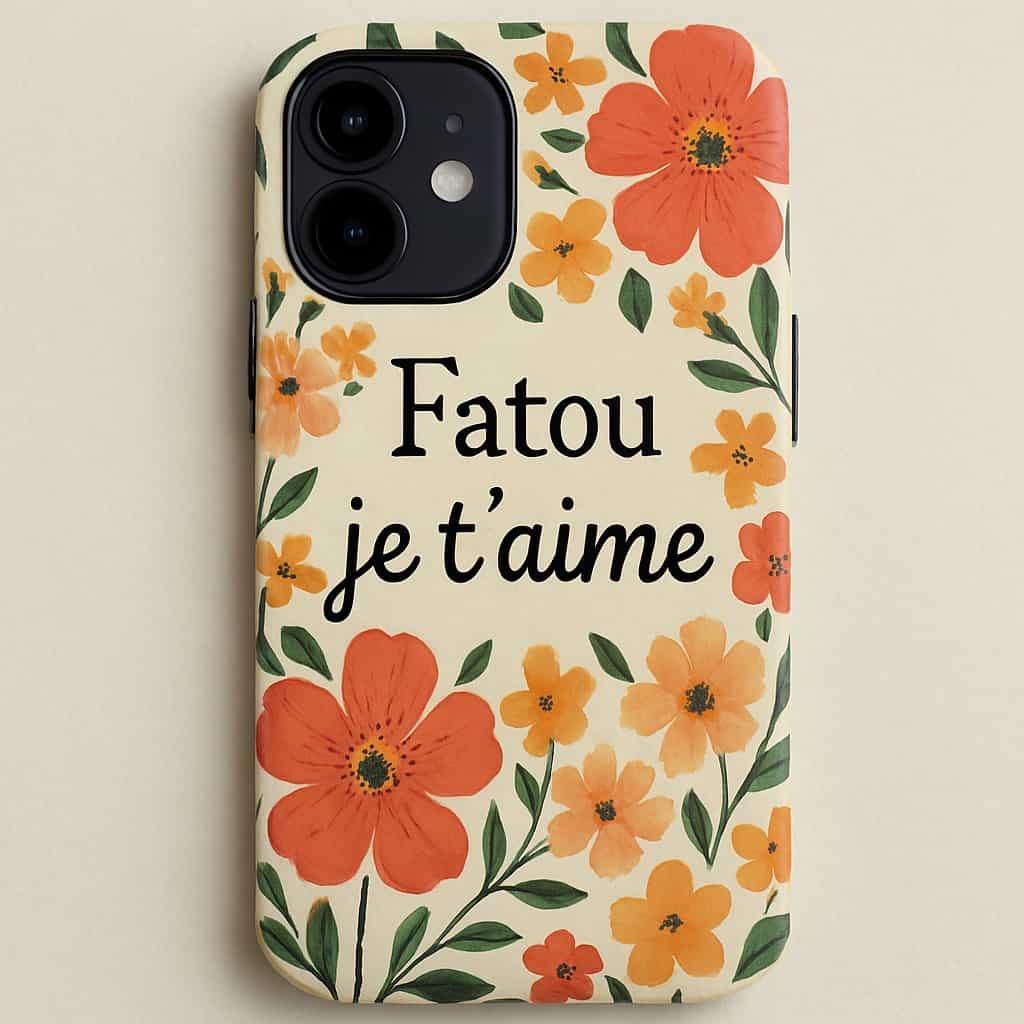 Coque de telephone personnalisee avec le prenom fatou je t aime
