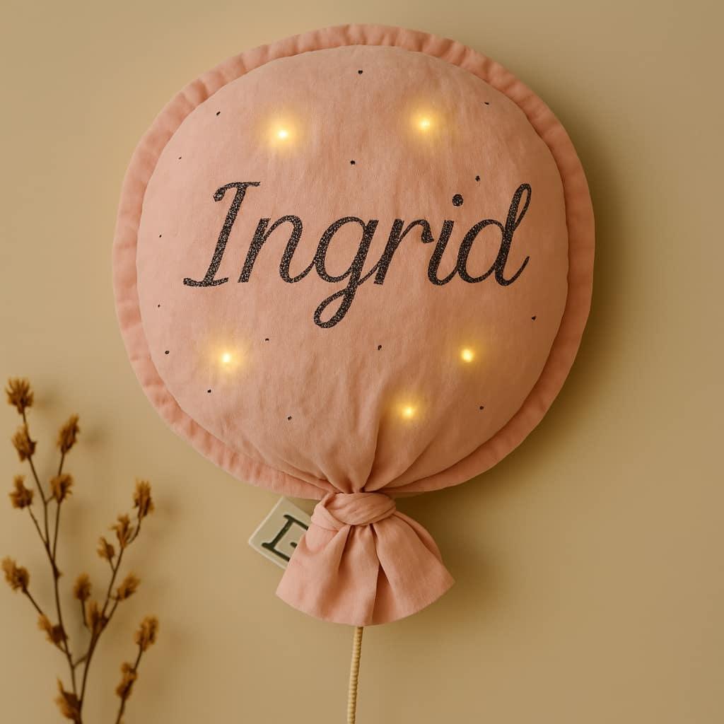 Coussin en forme de ballon lumineux avec led a accrocher au mur pour decorer la chambre d ingrid cadeau bebe fille