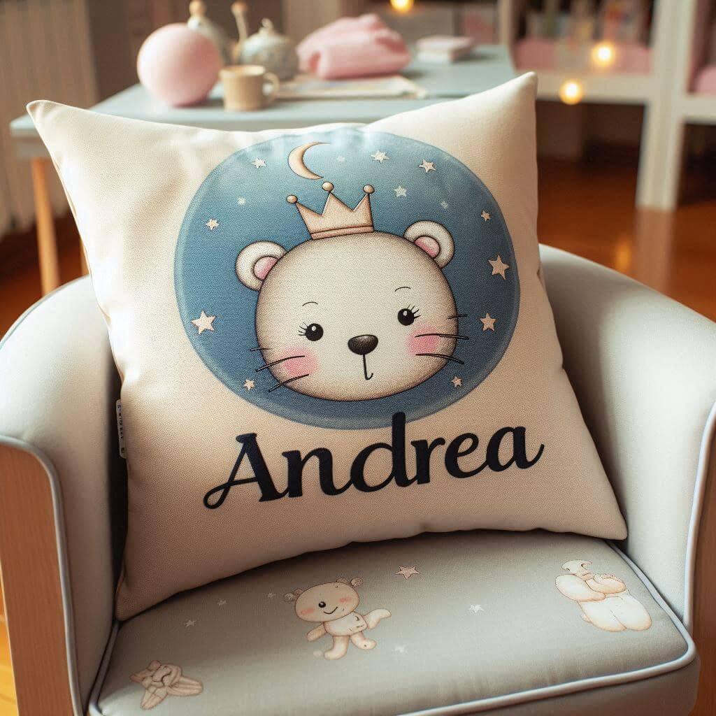 Coussin personnalise avec le prenom andrea