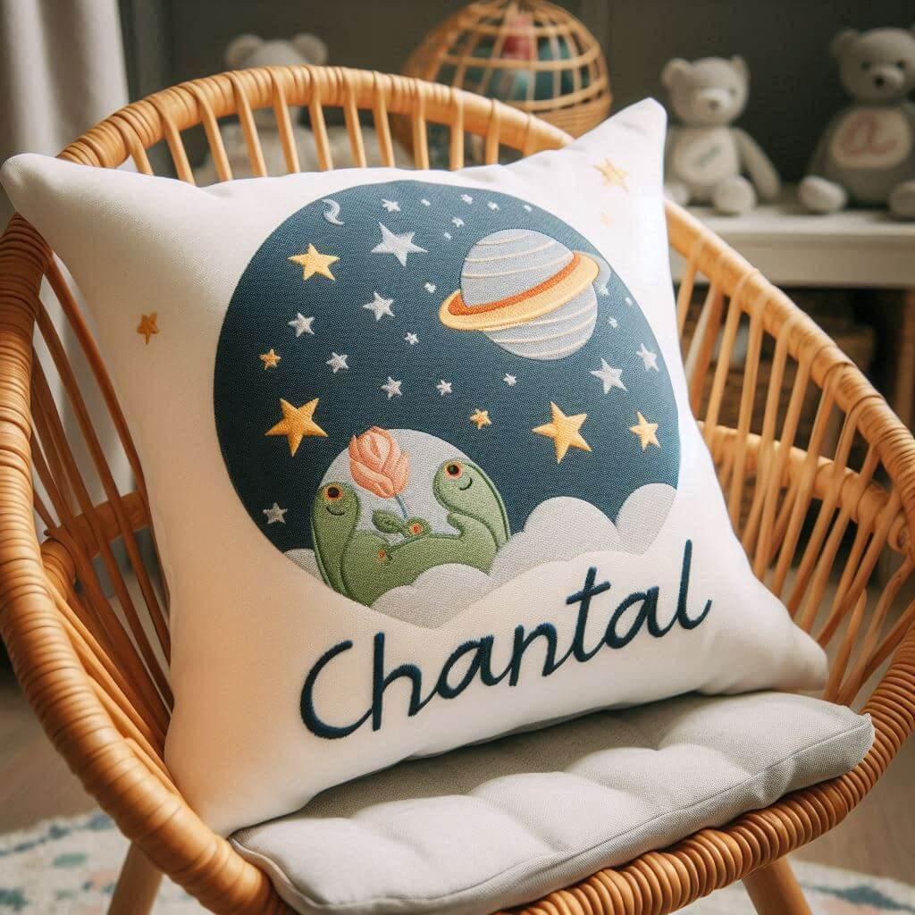 Coussin personnalise avec le prenom chantal